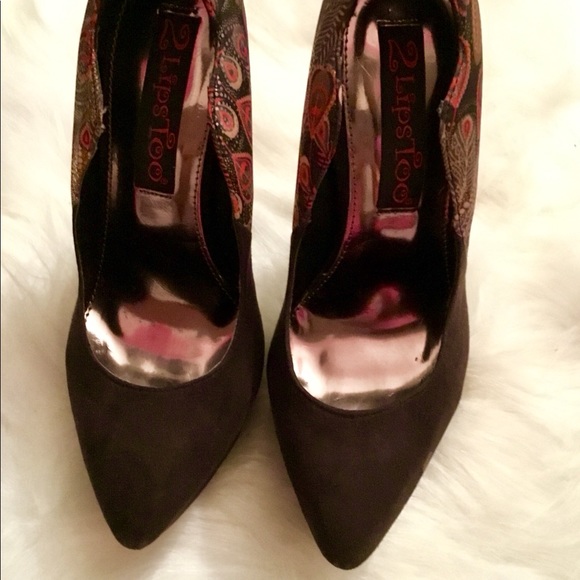 Women Black Multi Colored Heels - Picture 5 of 6